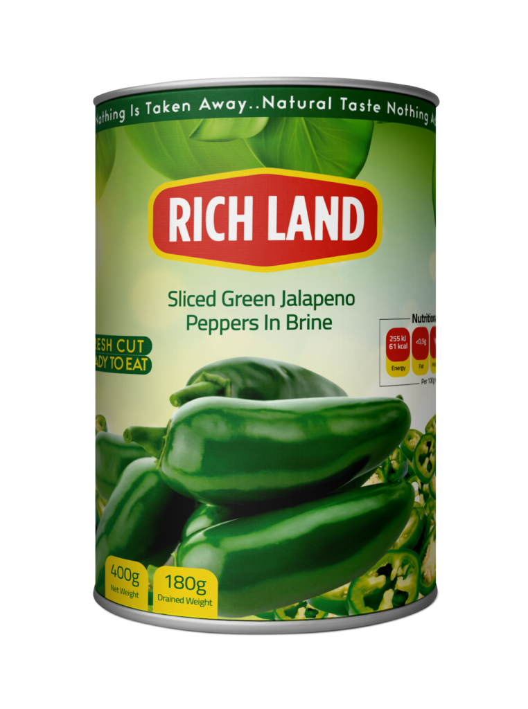 Sliced Green Jalapeno Peppers In Brine Rich Land 6614